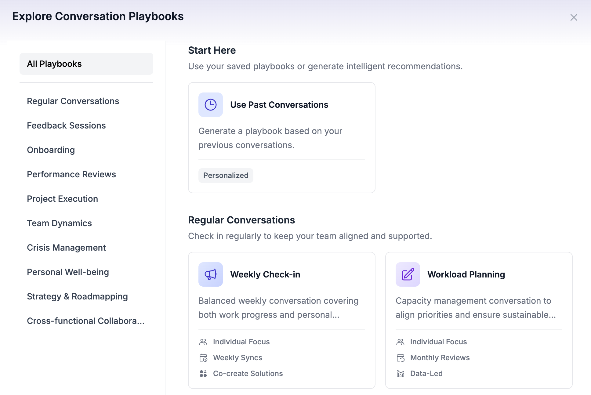 Conversation playbooks