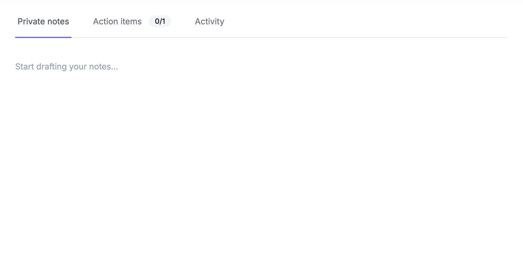 Private notes and agenda